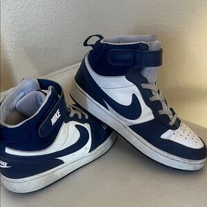 Nike Kids High-Top Sneakers - Navy and White